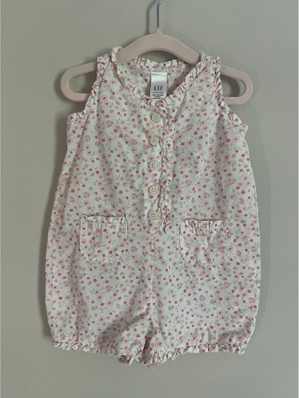 Vintage Y2K Baby Gap Floral AOP Sleeveless Romper